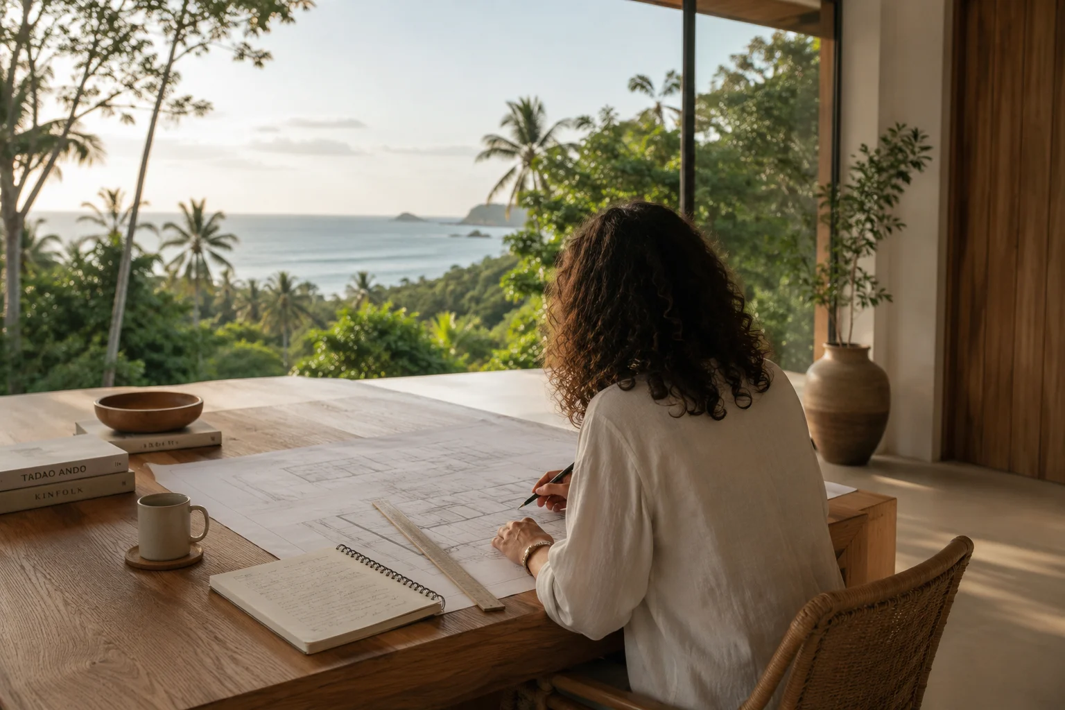 Architect reviewing construction costs in Panama — 2026 budget guide, Biotopos Arquitectura