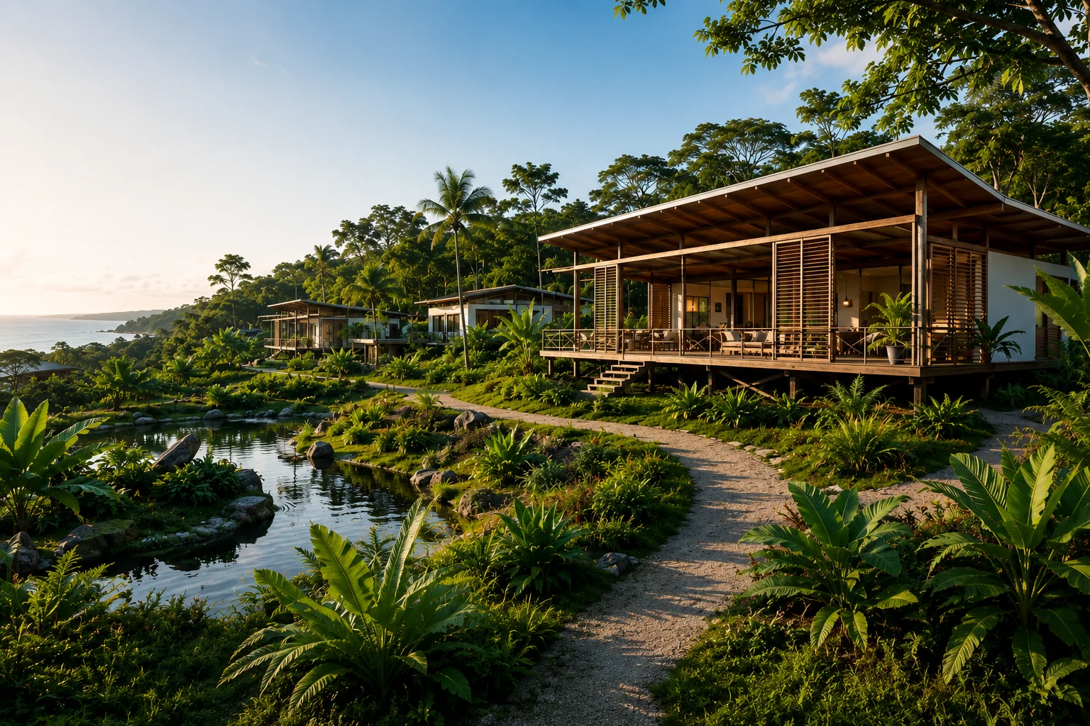 Bioclimatic real estate project in Panama — low density sustainable community Costa Arriba Colón, Biotopos Arquitectura