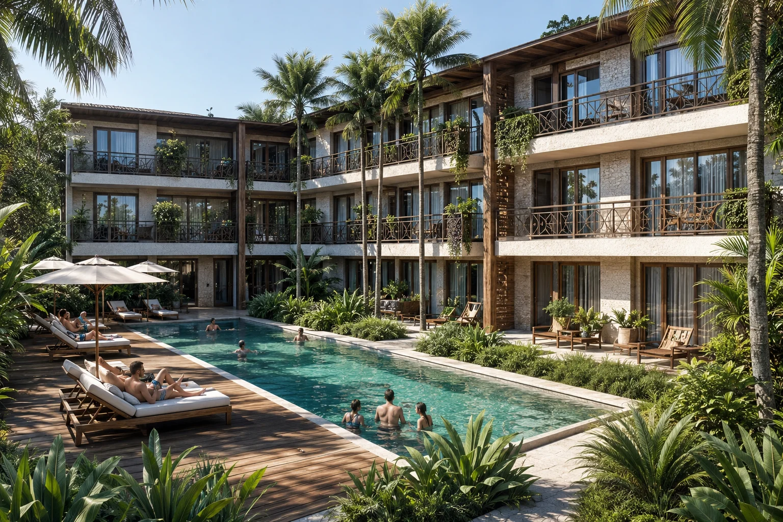 Sustainable tourist suites in María Chiquita, Costa Arriba de Colón, Panamanian Caribbean — Biotopos Architecture